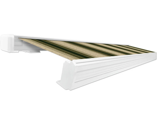 SOLUNA Kassettenmarkise Exquisit 5,5x2,5 Dessin 320b70 Gestell RAL 9010 reinweiß ink. Motor und Wandschalter links SOLUNA Kassettenmarkise Exquisit 5,5x2,5 Dessin 320b70 Gestell RAL 9010 reinweiß ink. Motor und Wandschalter links