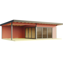 Gartenhaus Outdoor Life Domeo 10 inkl. Fußboden, Terrasse 890 x 590 cm schwedenrot