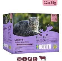 Bozita Katzennahrung Senior 8+ Delicate Meat Menu, 12 mal 85 Gramm