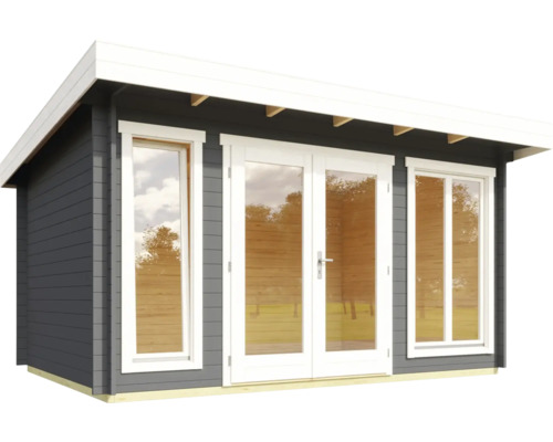 Holzgartenhaus mit Doppeltür und Fenstern