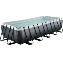 Aufstellpool Framepool-Set EXIT BlackLeather Style rechteckig 540x250x122 cm inkl. Kartuschenfilteranlage & Leiter schwarz