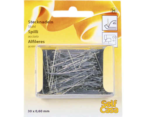 Stecknadeln Stahl 30x0,6 mm 15 g Packung Stahl Stecknadeln 30 x 0,60 Millimeter