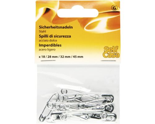 Sicherheitsnadeln aus Stahl in verschiedenen Größen