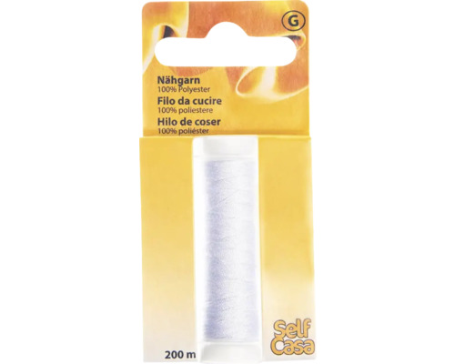 Syngarn 40/2 200 m weiß Polyester Nähgarn auf einer Spule mit 200 Meter Länge