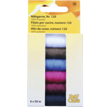 Packung mit sechs Polyester Nähgarnrollen
