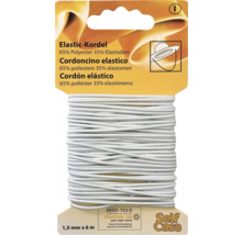 Elastikkordel, 1,5 mm x 6 m, aus 65 % Polyester und 35 % Elasthan