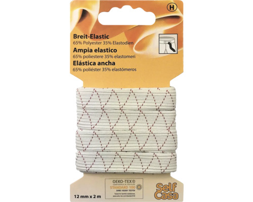 Breit-Elastikband, 12 mm x 2 m, mit Rautenmuster