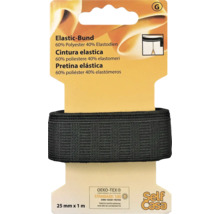 Schwarzes Gummiband, 25 mm x 1 m, für Textilarbeiten