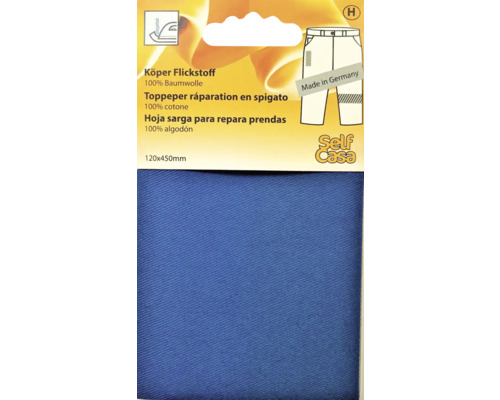 Flickstoff Köper 12x45 cm dunkelblau Köper Flickstoff aus Baumwolle, 120x450mm