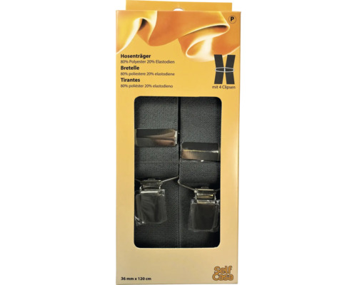 H-Hosenträger 36 mm x 120 cm Fischgräte sortiert Hosenträger aus 80 Prozent Polyester und 20 Prozent Elastodien mit vier Clips