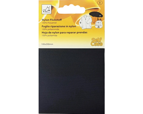 Flickstoff Nylon selbstklebend 10x20 cm schwarz