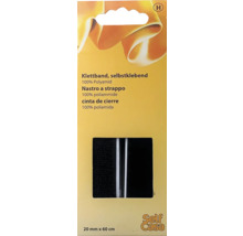Klettband selbstklebend 20 mm x 60 cm schwarz