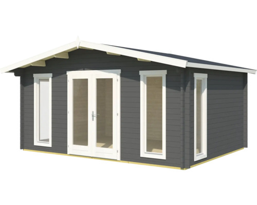 Holzgartenhaus mit Fenstern und Doppeltür