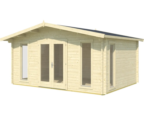 Holzgartenhaus mit Doppeltür und Fenstern