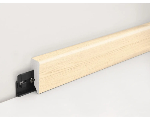 Sockelleiste aus Holz mit Befestigungsclip
