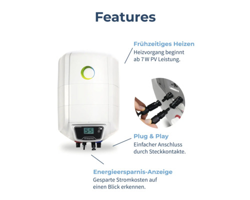 Produktmerkmale des Warmwasserspeichers