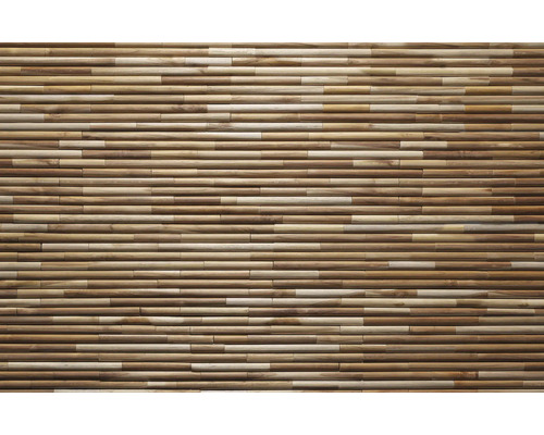 Wandverkleidung aus Holzstäben