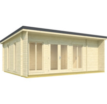 Holzgartenhaus mit Fenstern und Doppeltür