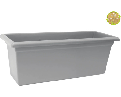 Blumenkasten Pflanzkasten Magnus XXL 100 rechteckig Kunststoff steingrau frostbeständig UV-beständig Bodenloch vorhanden ideal für Anbau von Gemüse auf dem Balkon Rechteckiger Blumenkasten aus recyceltem Kunststoff