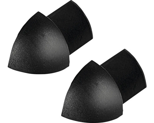 DURAL Außenecke Durondell schwarz matt 8 mm 2 Stück Zwei schwarze Eckschutze zur Möbelkantenabsicherung