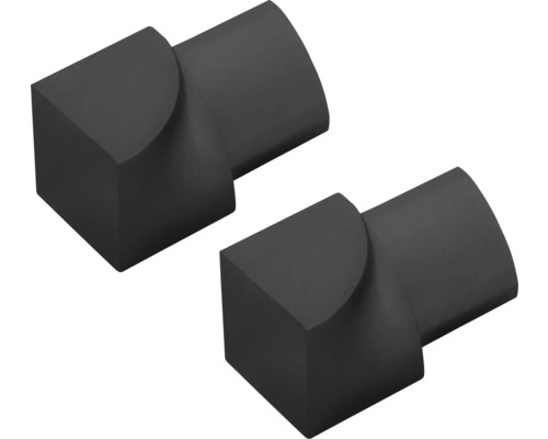 DURAL Innenecke Durondell schwarz matt 10 mm 2 Stück Zwei Eckverbinder aus Metall