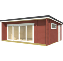 Gartenhaus aus Holz mit Schiebetüren, Fenster und Tür