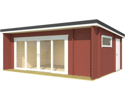 Gartenhaus aus Holz mit Schiebetüren, Fenster und Tür