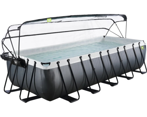 Rechteckiger Stahlrahmenpool mit Abdeckung