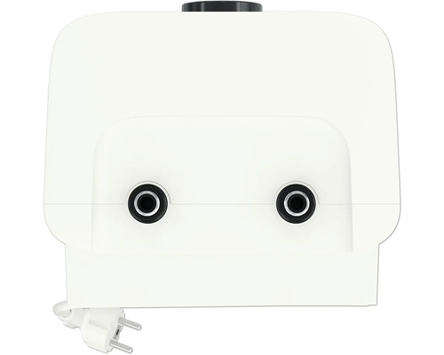 Weisse Teichbelüftungspumpe mit zwei Ausgängen und Netzstecker