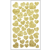 Aufkleberbogen mit goldenen Herzmotiven