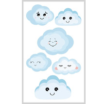 Illustration von Wolken mit verschiedenen Gesichtsausdrücken