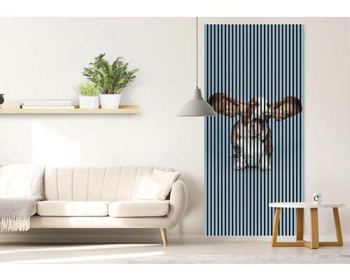 Dekoratives Paneel mit Hundemotiv im Wohnzimmer