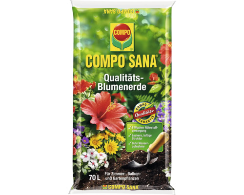 Qualitäts-Blumenerde Compo Sana® 70 L für Zimmerpflanzen, Balkonpflanzen und Gartenpflanzen