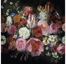 Blumenstillleben mit verschiedenen Blumen wie Tulpen, Rosen und Nelken