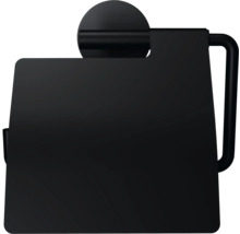 Toilettenpapierhalter REIKA SAKU mit Deckel schwarz matt-thumb-1