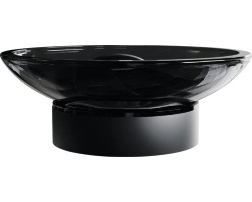 Schwarzes Aufsatzwaschbecken mit Sockel