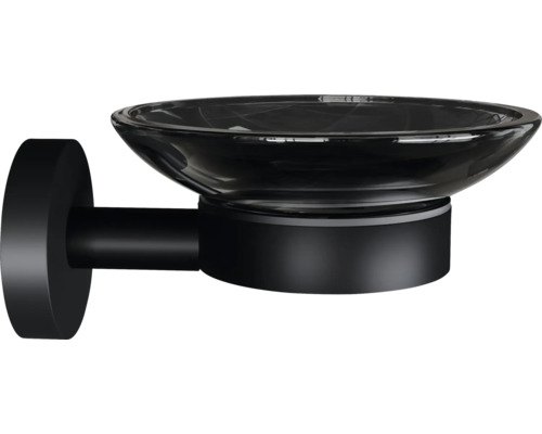 Schwarze Seifenschale zur Wandmontage