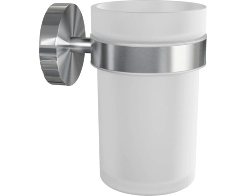 Zahnputzbecherhalter aus Edelstahl mit Glasbecher für das Badezimmer