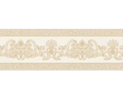 Bordüre 6554-24 Papier Ornament beige creme 5 m x 17 cm Bordüre mit Ornamenten und geometrischem Muster
