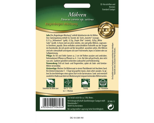 Möhren Saatgut Regenbogen Mischung