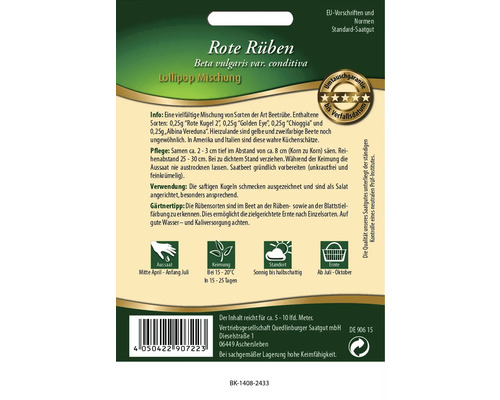 Samenpackung Rote Rüben Lollipop Mischung