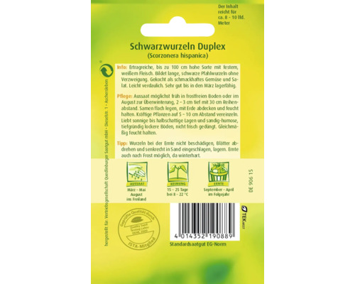 Schwarzwurzeln Duplex Saatgutpackung