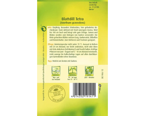 Blattdill Tetra Samenpackung