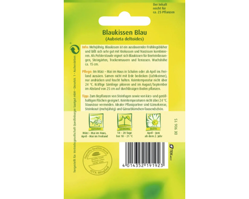 Blaukissen blaues Aubrieta deltoides Samenpaket