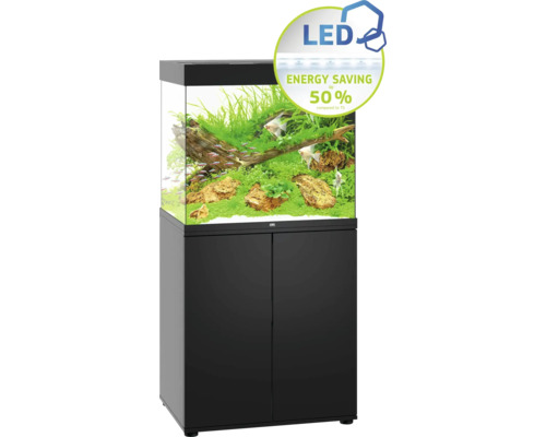 Komplettes Aquarium mit Unterschrank und LED-Beleuchtung für energiesparenden Betrieb