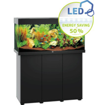 Aquariumkombination JUWEL Rio 180 SBX mit LED-Beleuchtung, Heizer, Filter und Unterschrank schwarz inkl. Starterset mit Osmoseanlage, Easy Life Pflegemittel Set, Tropical Futter, Kies, Deponit Mix, Digitalthermometer, Mulmsauger, Pflanzenzange-thumb-1