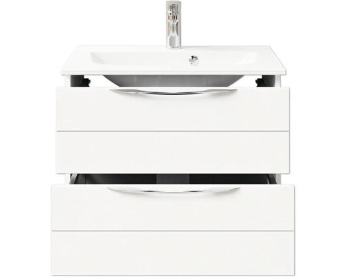 Waschtischunterschrank mit Waschbecken und zwei Schubladen