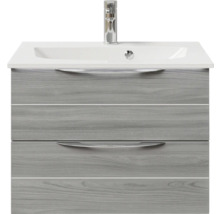 Badmöbelset 2-teilig Pelipal Sunline 300 BxHxT 67 x 49,9 x 48 cm Frontfarbe sangallo grau mit Waschtisch Mineralmarmor Griff chrom SET-164-004