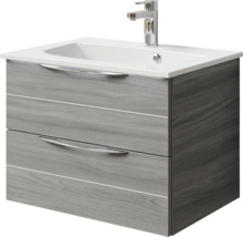 Badmöbelset 2-teilig Pelipal Sunline 300 BxHxT 67 x 49,9 x 48 cm Frontfarbe sangallo grau mit Waschtisch Mineralmarmor Griff chrom SET-164-004