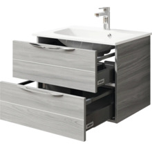 Badmöbelset 2-teilig Pelipal Sunline 300 BxHxT 67 x 49,9 x 48 cm Frontfarbe sangallo grau mit Waschtisch Mineralmarmor Griff chrom SET-164-004